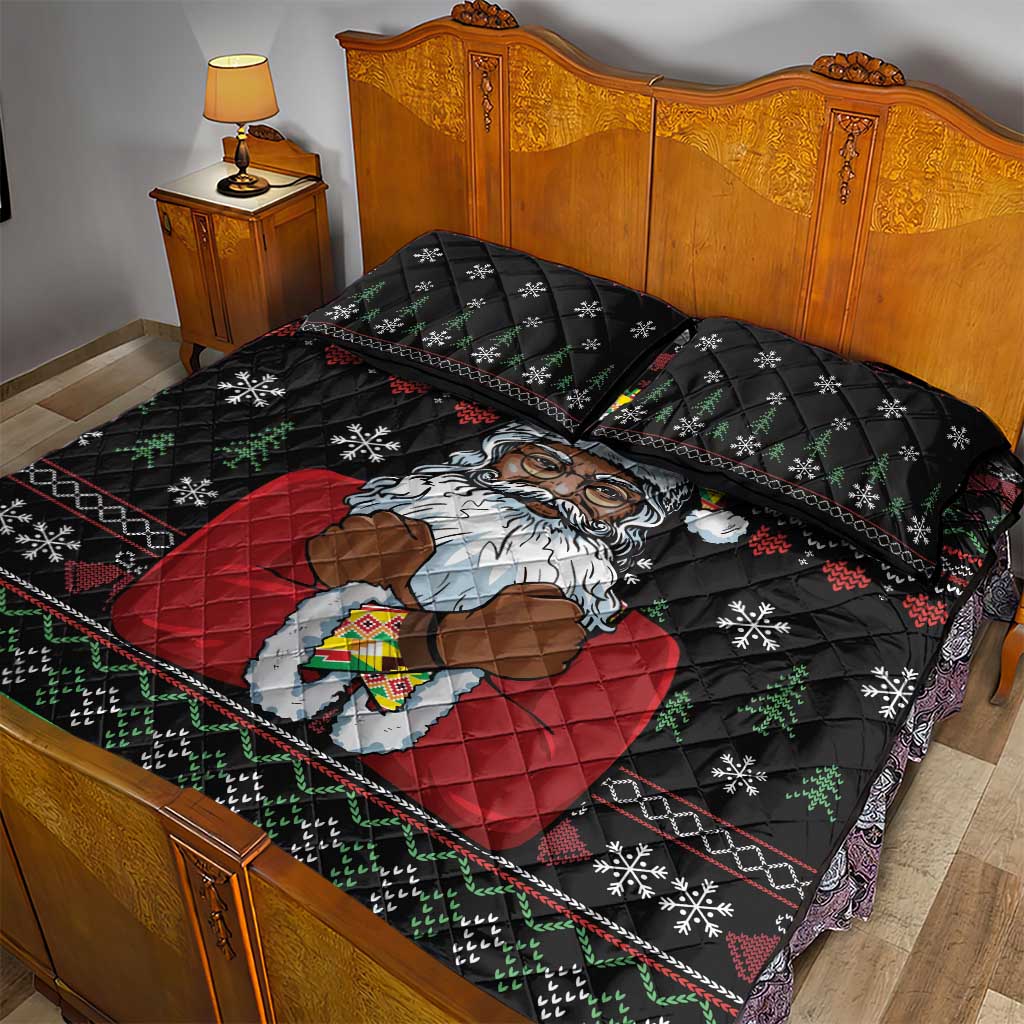 Santa Claus African Christmas Quilt Bed Set Traditional Costume DT03