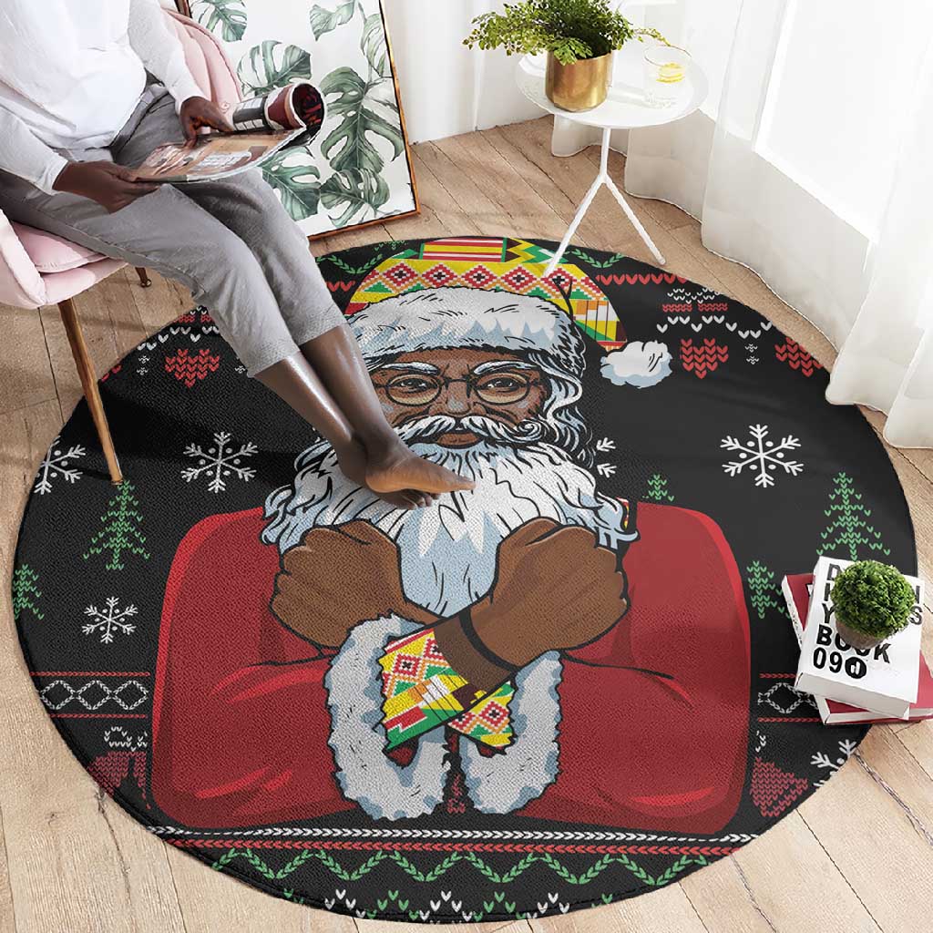 Santa Claus African Christmas Round Carpet Traditional Costume DT03
