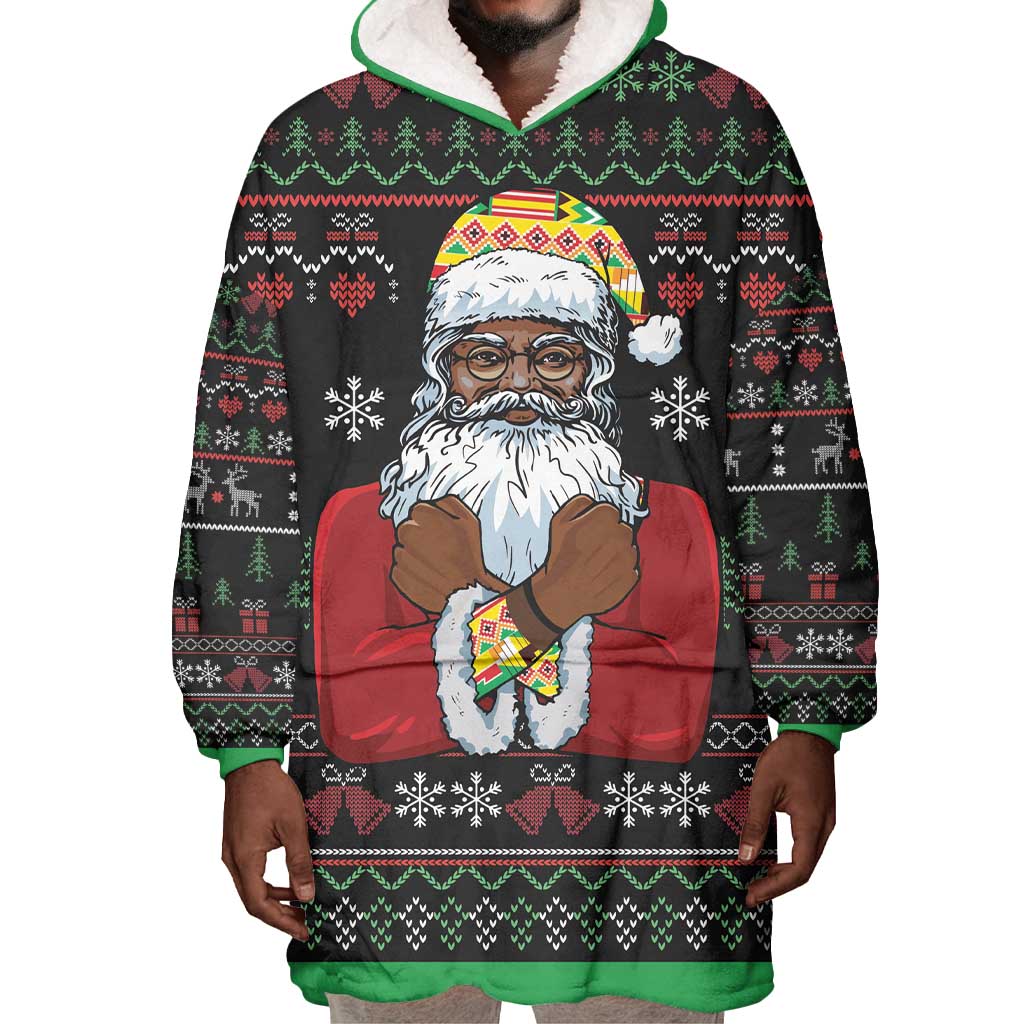 Santa Claus African Christmas Wearable Blanket Hoodie Traditional Costume DT03