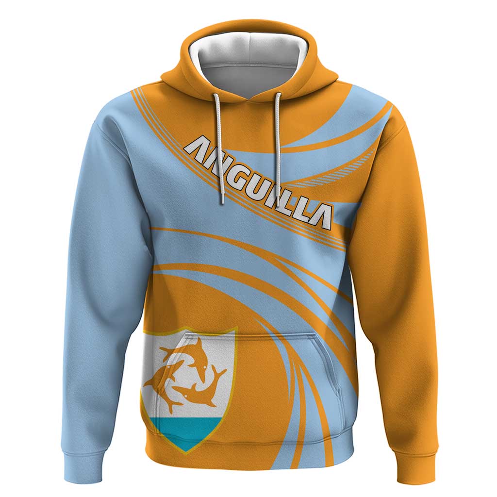 Anguilla Hoodie Coat Of Arms Cricket Style DT03