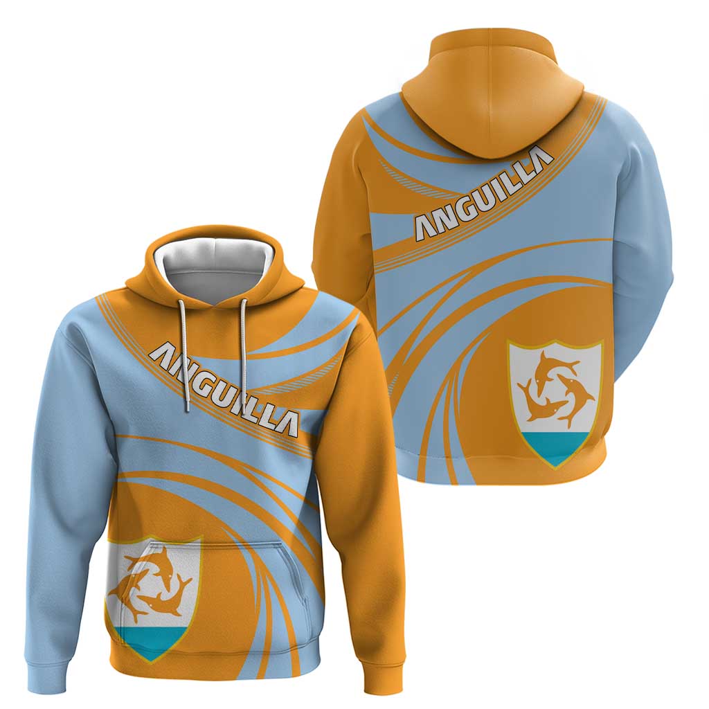 Anguilla Hoodie Coat Of Arms Cricket Style DT03