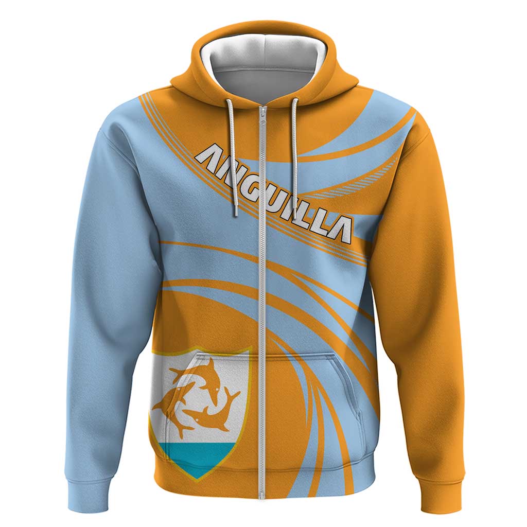 Anguilla Hoodie Coat Of Arms Cricket Style DT03