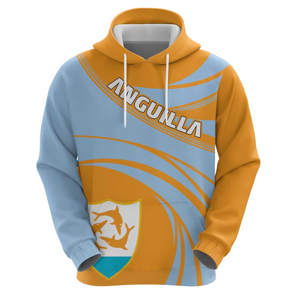 Anguilla Hoodie Coat Of Arms Cricket Style DT03
