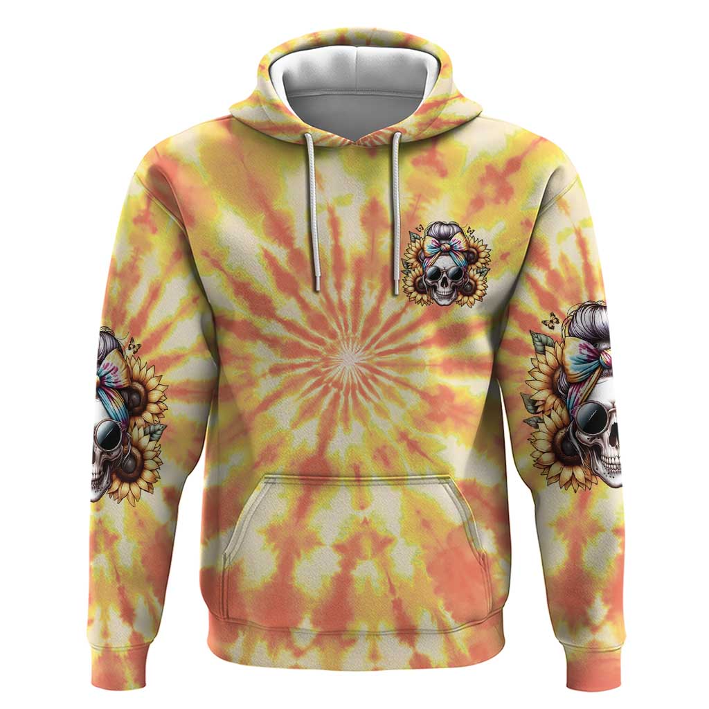 She Is Sunshine Skull Hoodie Tie Dye Yellow DT03