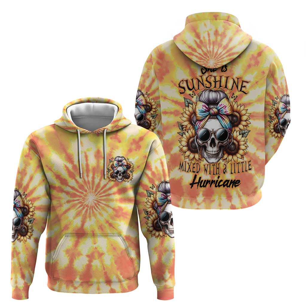 She Is Sunshine Skull Hoodie Tie Dye Yellow DT03