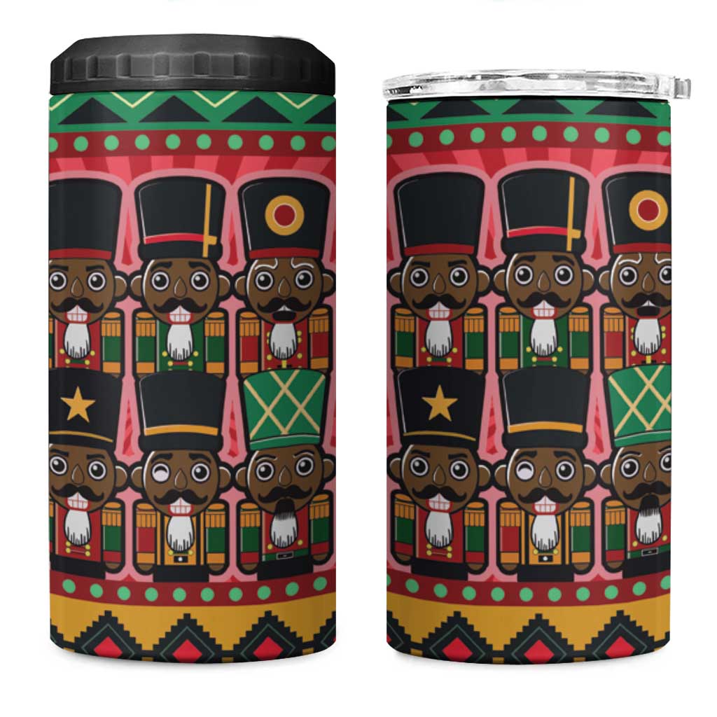 Black Nutcrackers 4 in 1 Can Cooler Tumbler Afro Christmas DT03