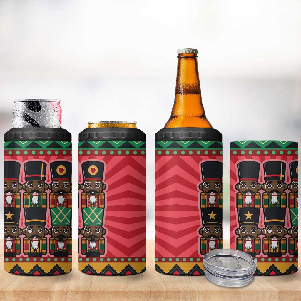 Black Nutcrackers 4 in 1 Can Cooler Tumbler Afro Christmas DT03