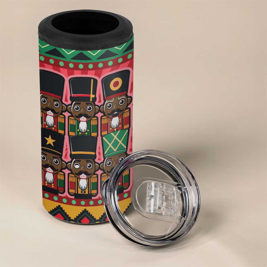 Black Nutcrackers 4 in 1 Can Cooler Tumbler Afro Christmas DT03