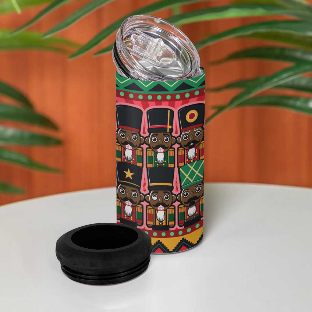 Black Nutcrackers 4 in 1 Can Cooler Tumbler Afro Christmas DT03