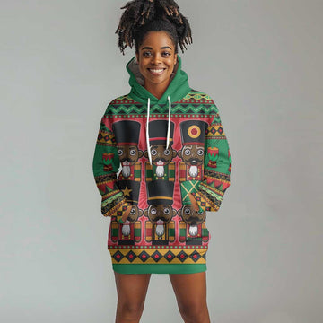 Black Nutcrackers Hoodie Dress Afro Christmas DT03