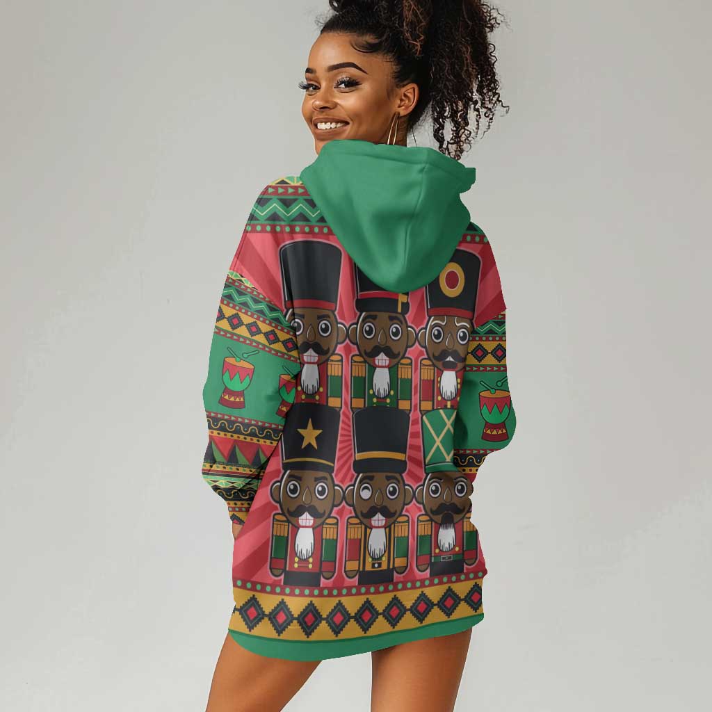 Black Nutcrackers Hoodie Dress Afro Christmas DT03