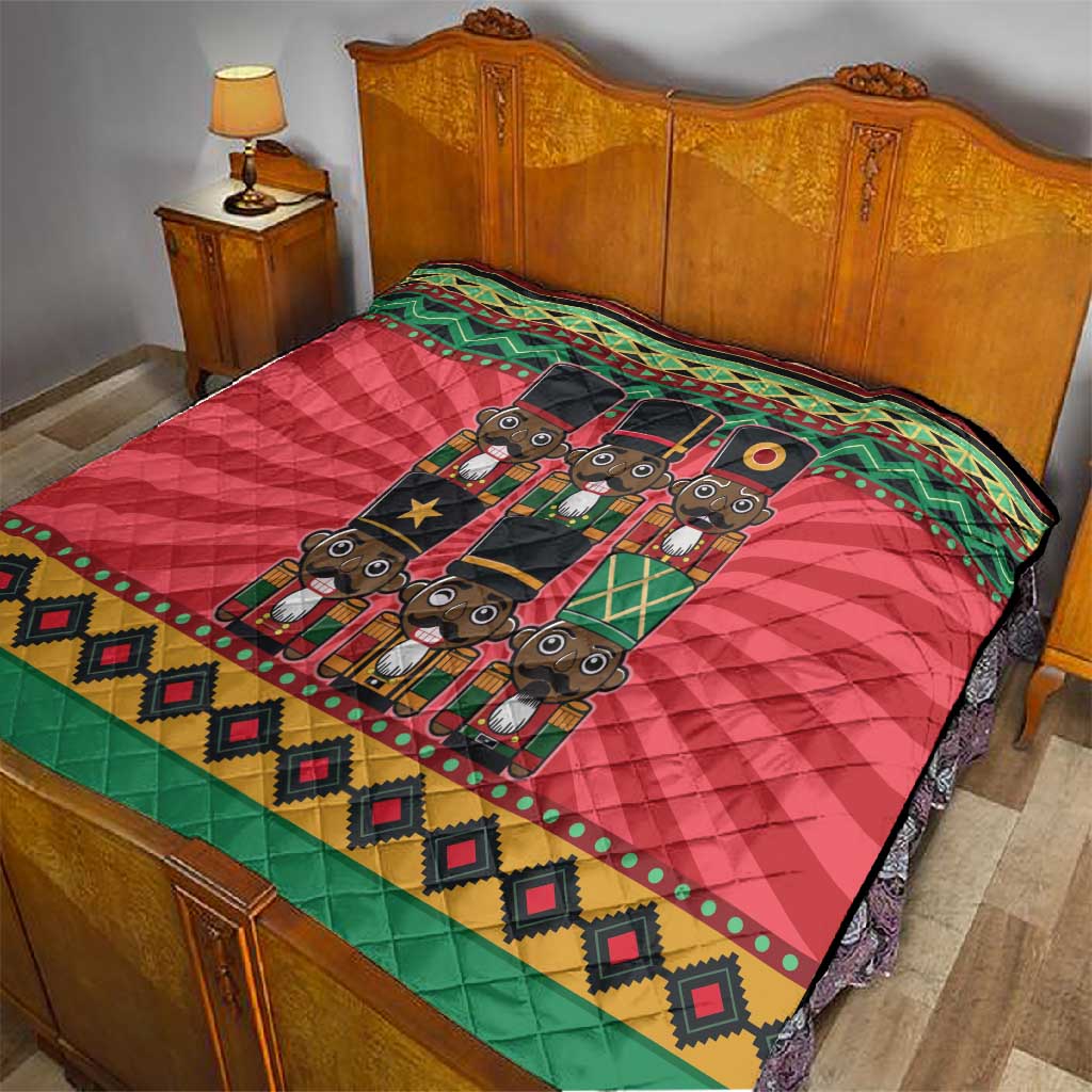 Black Nutcrackers Quilt Afro Christmas DT03