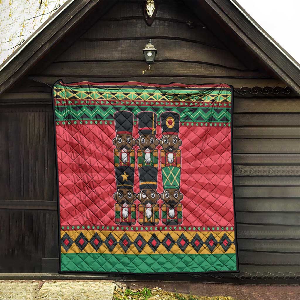 Black Nutcrackers Quilt Afro Christmas DT03