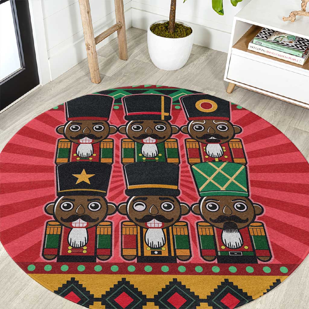 Black Nutcrackers Round Carpet Afro Christmas DT03