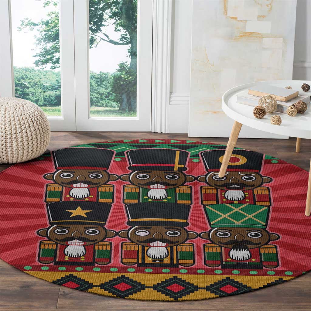 Black Nutcrackers Round Carpet Afro Christmas DT03