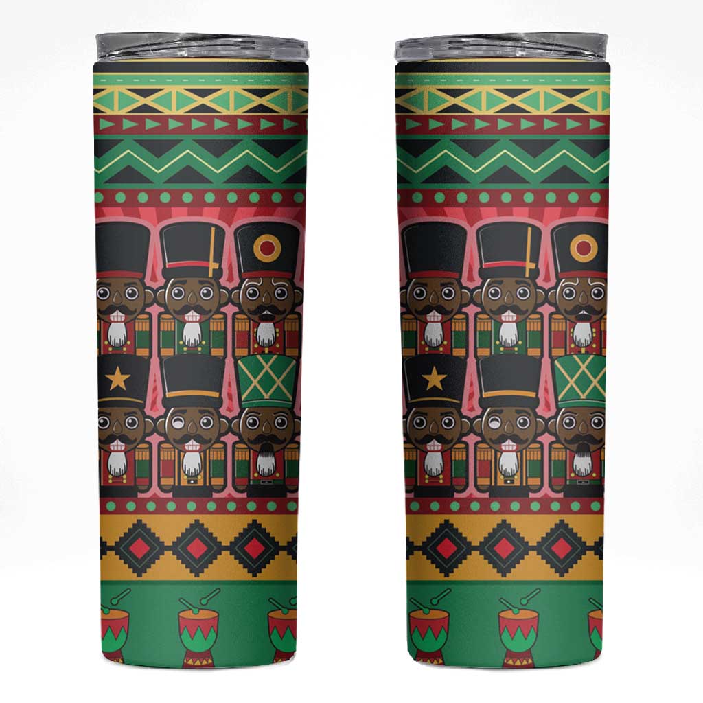 Black Nutcrackers Skinny Tumbler Afro Christmas DT03