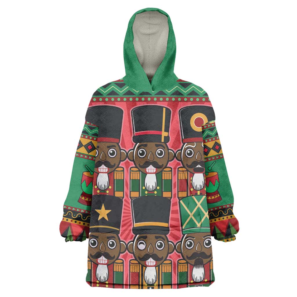 Black Nutcrackers Wearable Blanket Hoodie Afro Christmas DT03
