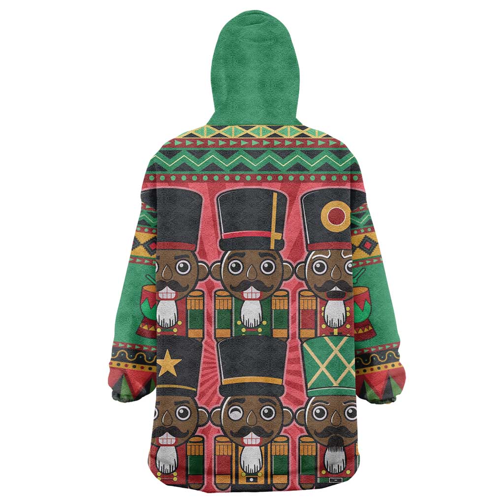 Black Nutcrackers Wearable Blanket Hoodie Afro Christmas DT03