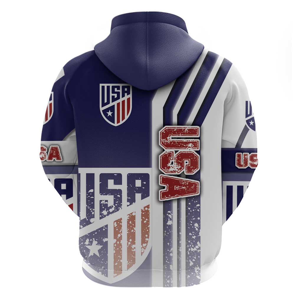 USA Soccer Hoodie The Stars and Stripes Football - Road To Champion DT03