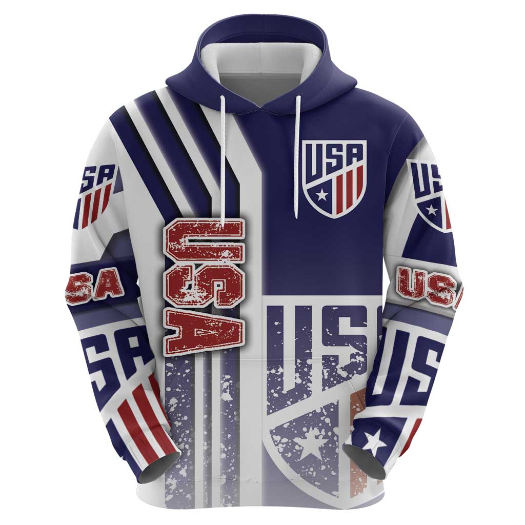 USA Soccer Hoodie The Stars and Stripes Football - Road To Champion DT03