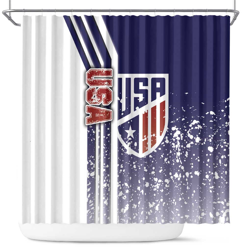 USA Soccer Shower Curtain The Stars and Stripes Football - Road To Champion DT03