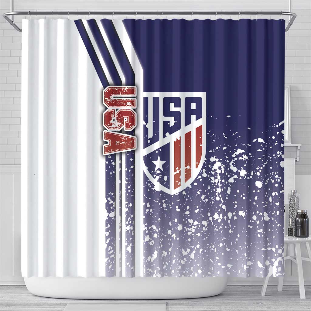 USA Soccer Shower Curtain The Stars and Stripes Football - Road To Champion DT03