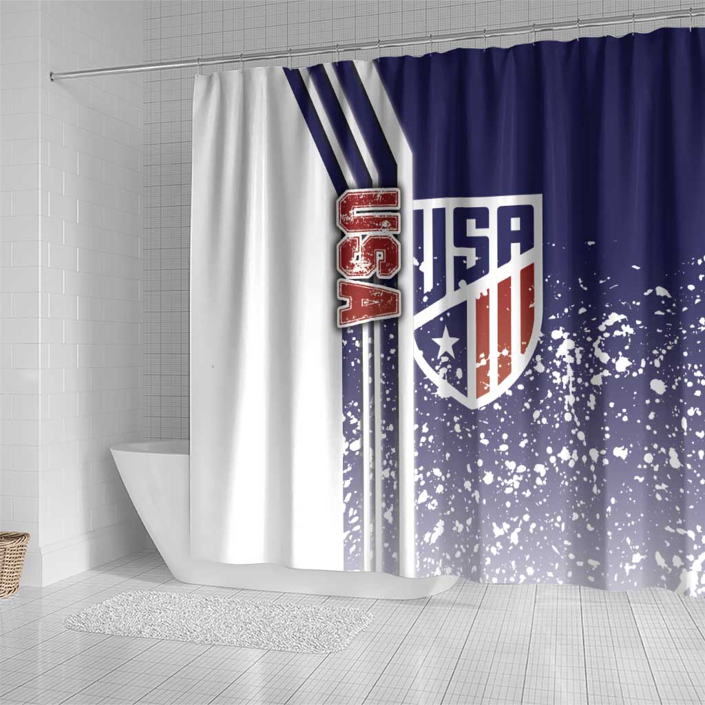USA Soccer Shower Curtain The Stars and Stripes Football - Road To Champion DT03