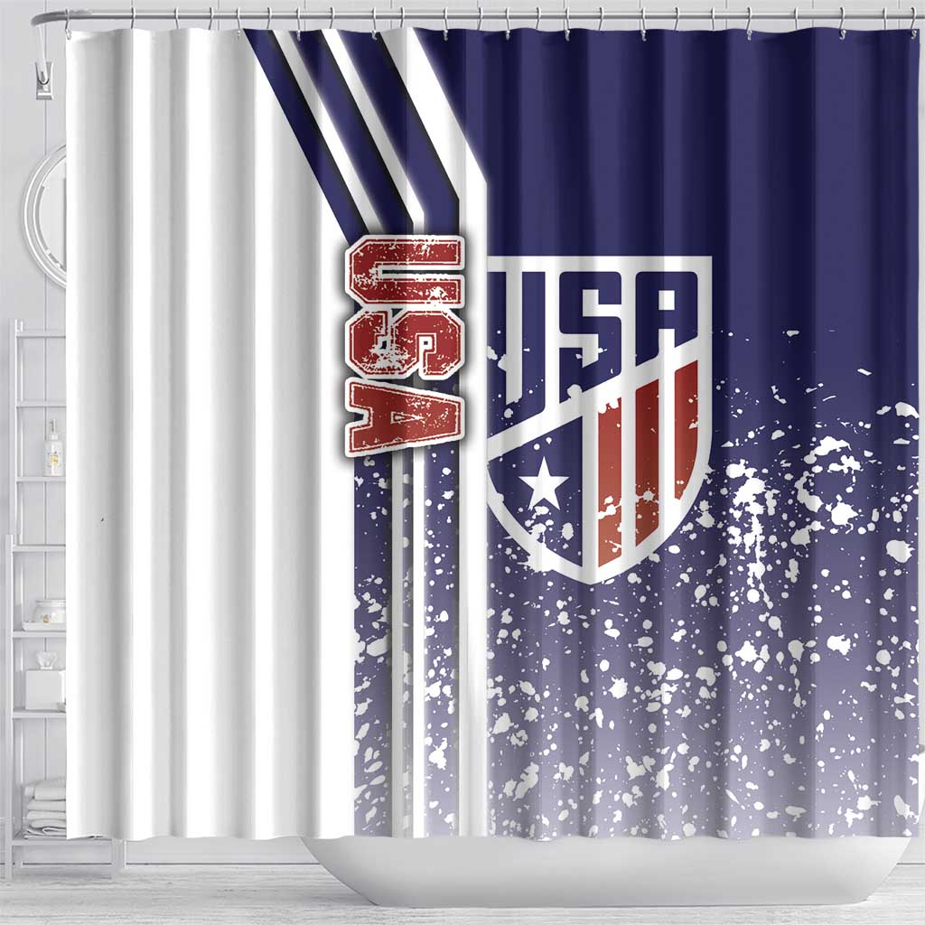 USA Soccer Shower Curtain The Stars and Stripes Football - Road To Champion DT03