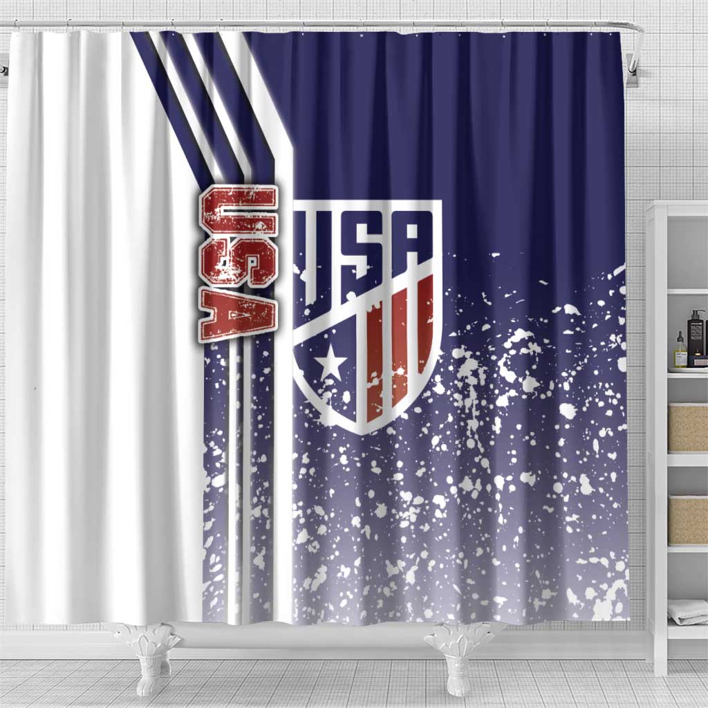 USA Soccer Shower Curtain The Stars and Stripes Football - Road To Champion DT03