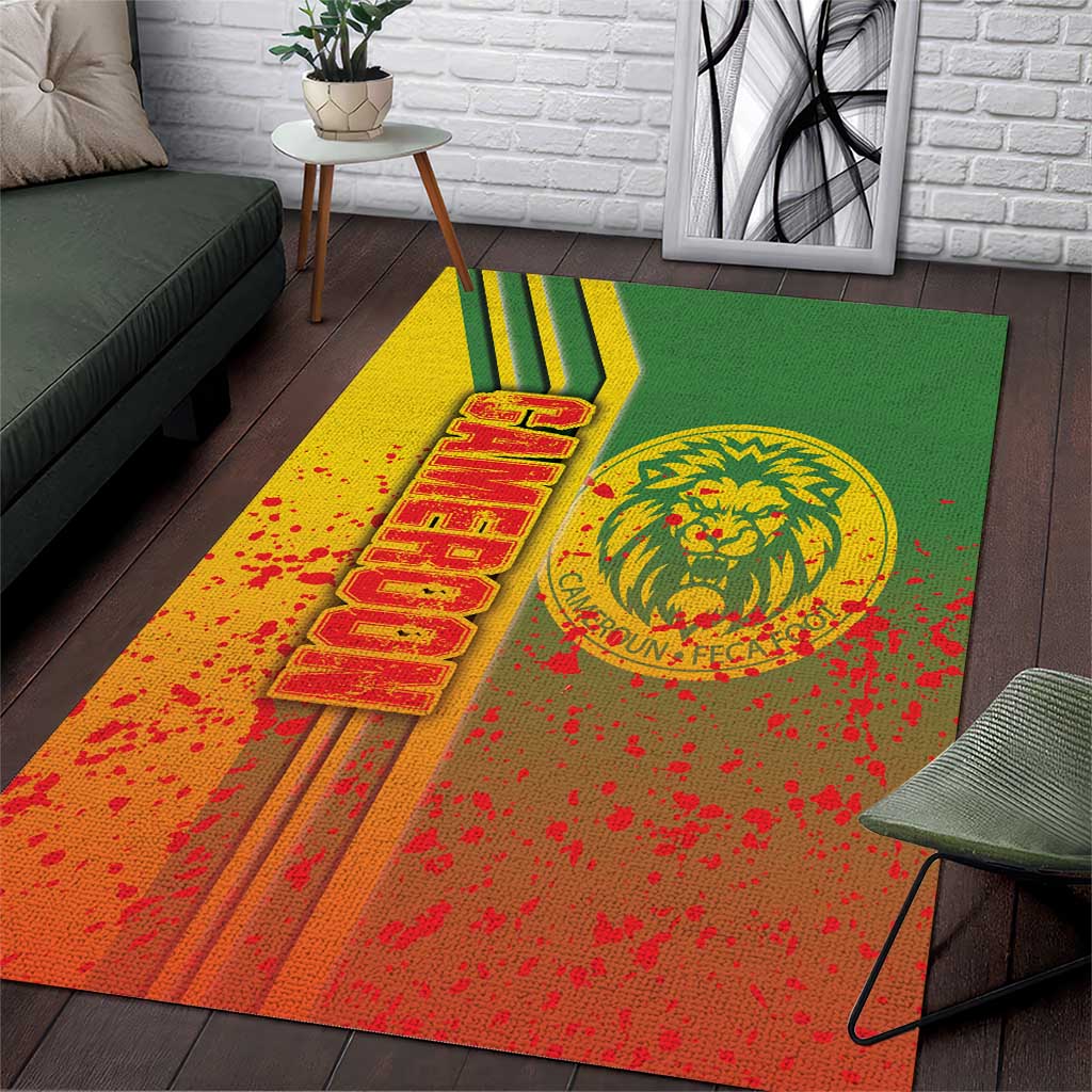 Cameroon Soccer Area Rug Indomitable Lions Football - Road To Champion DT03