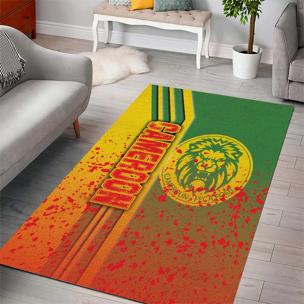Cameroon Soccer Area Rug Indomitable Lions Football - Road To Champion DT03