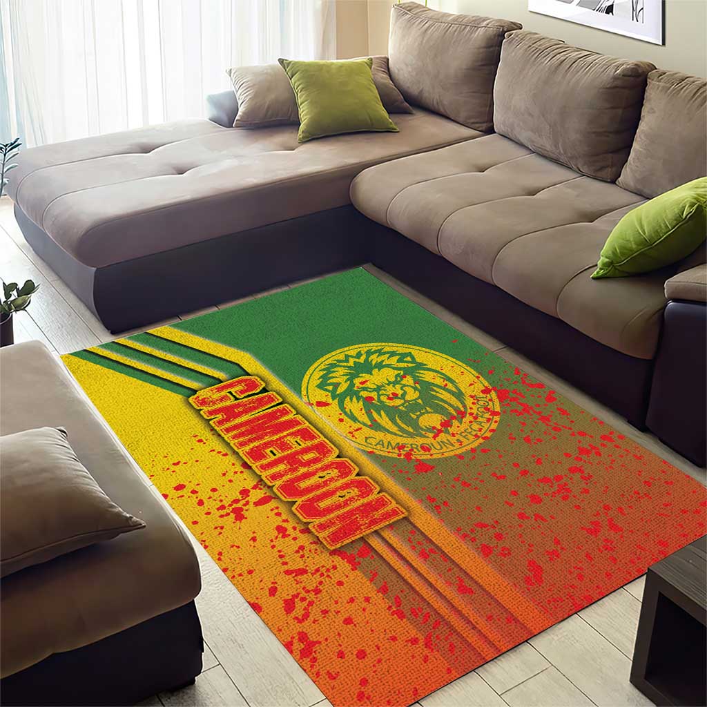 Cameroon Soccer Area Rug Indomitable Lions Football - Road To Champion DT03