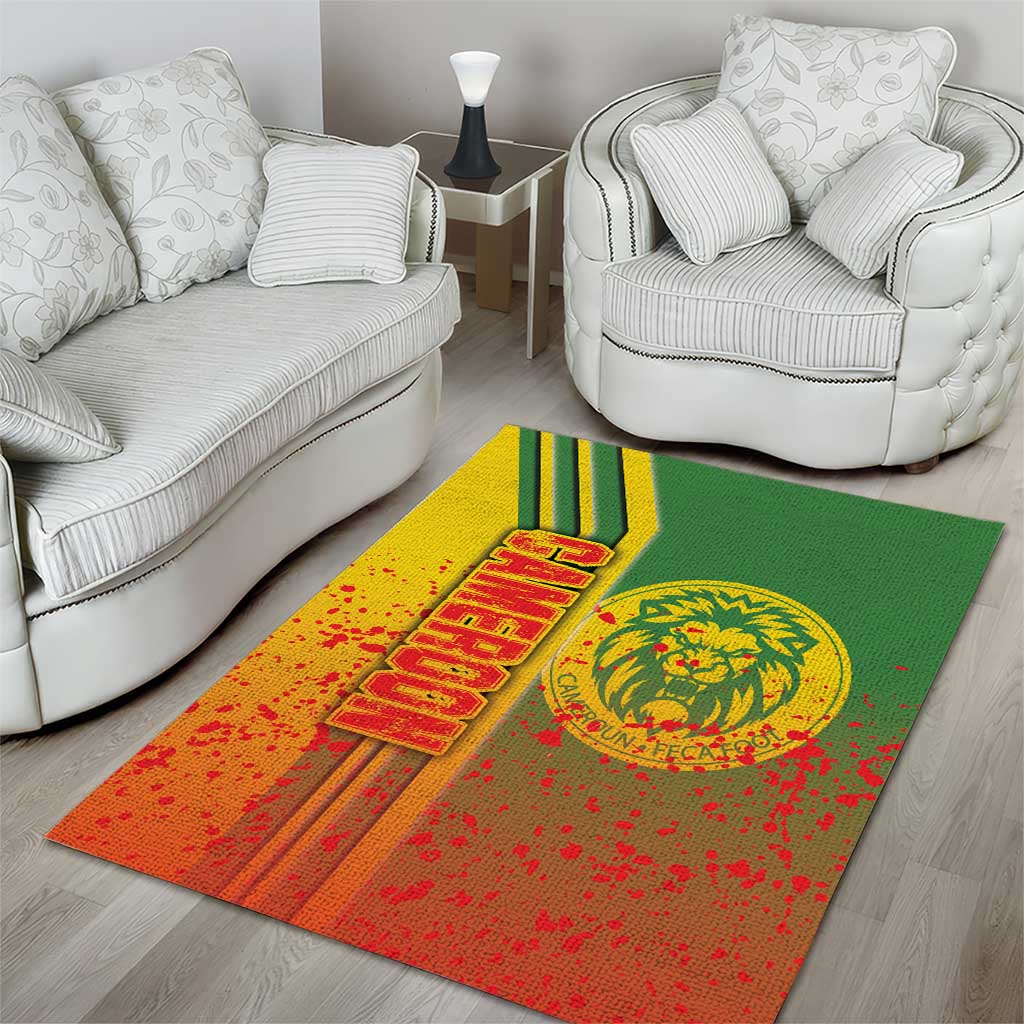 Cameroon Soccer Area Rug Indomitable Lions Football - Road To Champion DT03