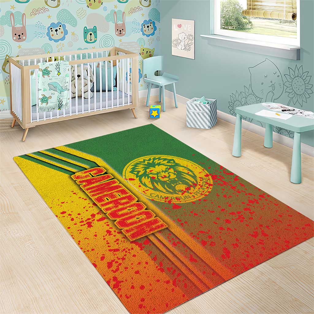 Cameroon Soccer Area Rug Indomitable Lions Football - Road To Champion DT03