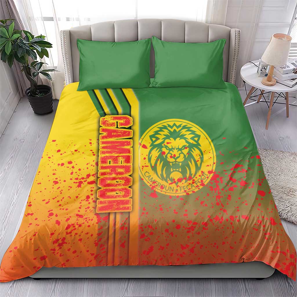 Cameroon Soccer Bedding Set Indomitable Lions Football - Road To Champion DT03