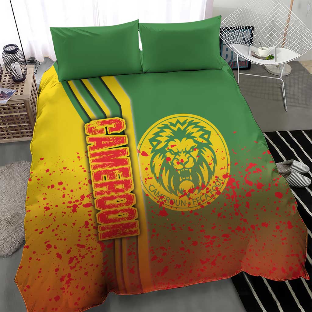 Cameroon Soccer Bedding Set Indomitable Lions Football - Road To Champion DT03