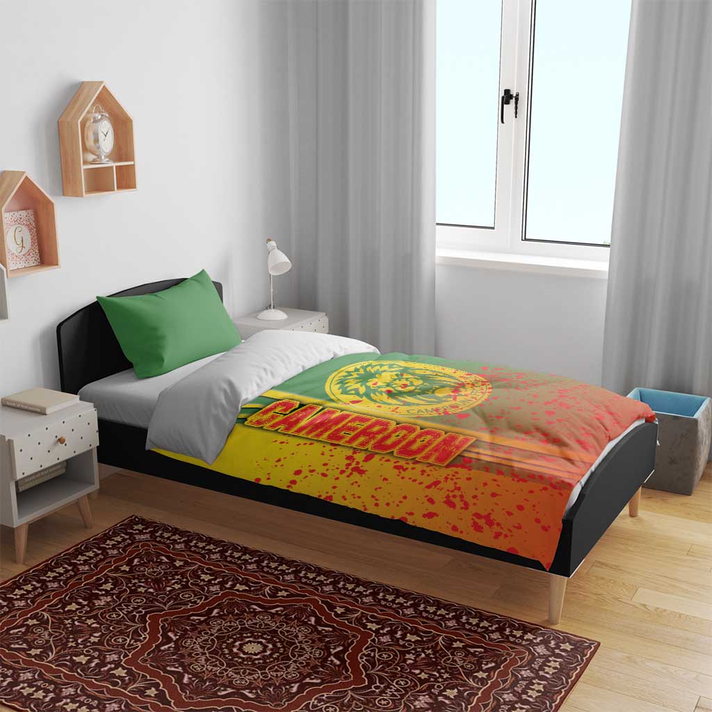 Cameroon Soccer Bedding Set Indomitable Lions Football - Road To Champion DT03