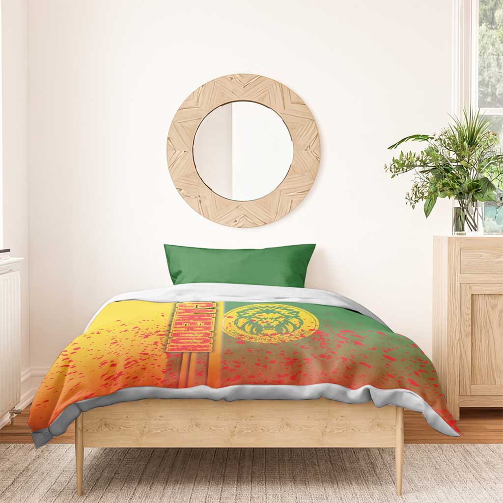 Cameroon Soccer Bedding Set Indomitable Lions Football - Road To Champion DT03