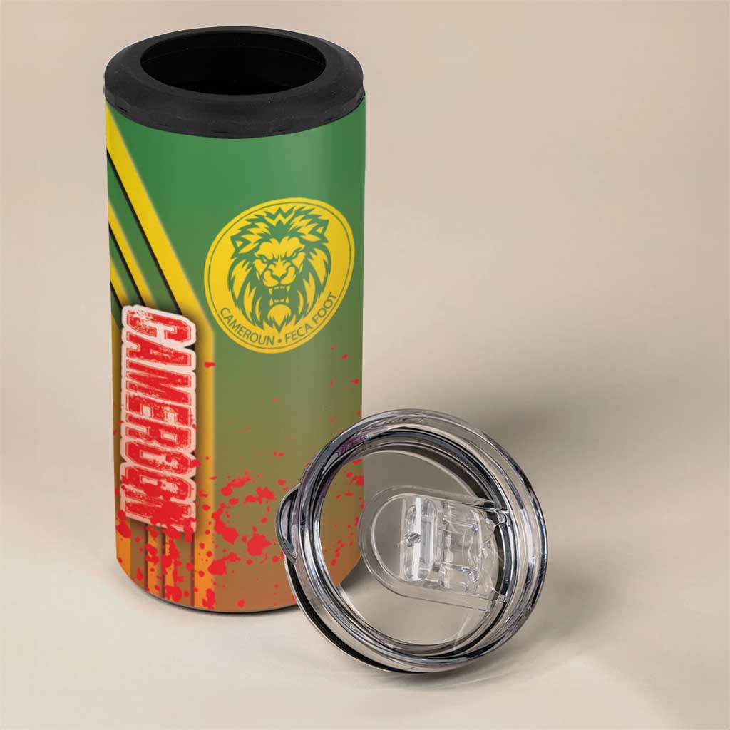 Cameroon Soccer 4 in 1 Can Cooler Tumbler Indomitable Lions Football - Road To Champion DT03