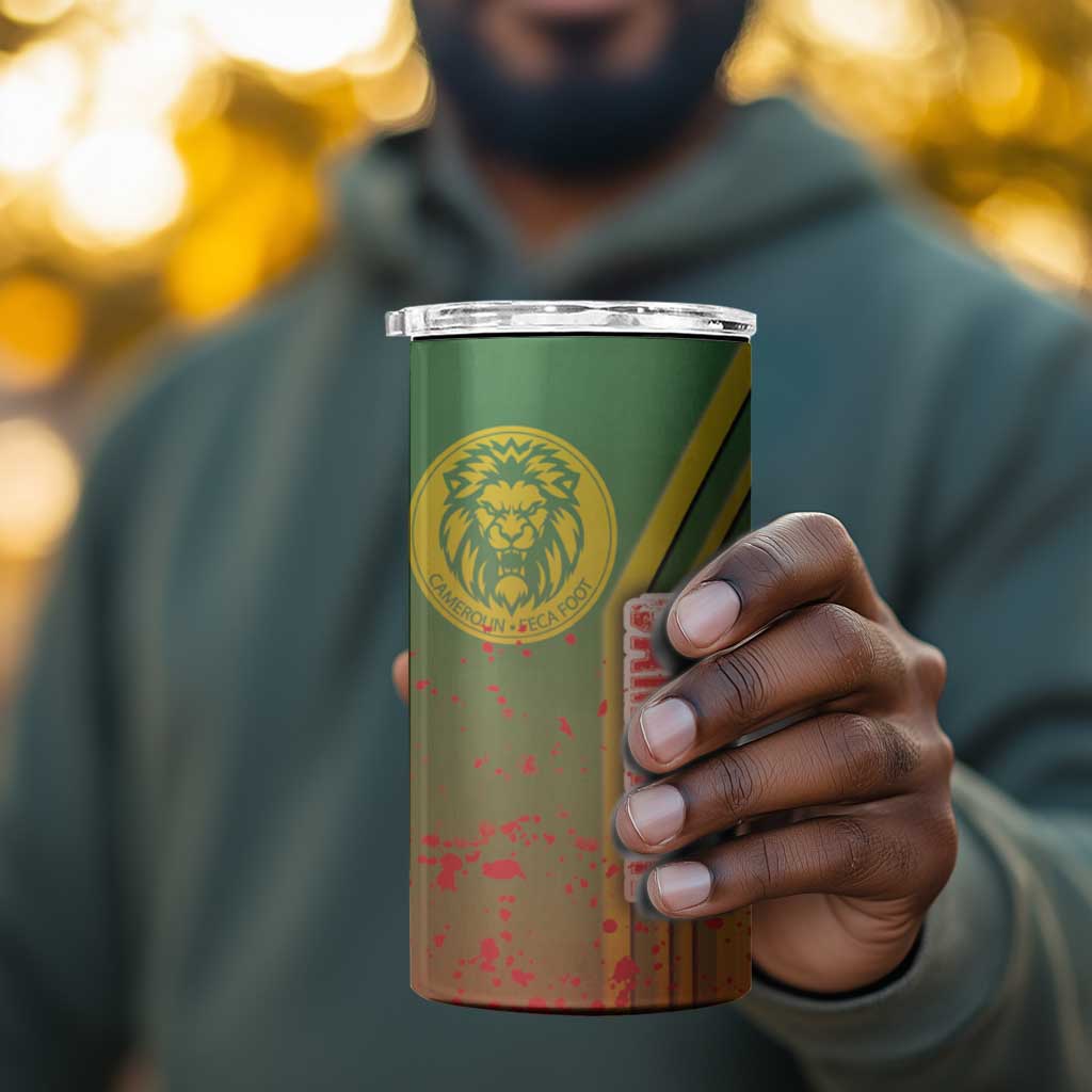 Cameroon Soccer 4 in 1 Can Cooler Tumbler Indomitable Lions Football - Road To Champion DT03