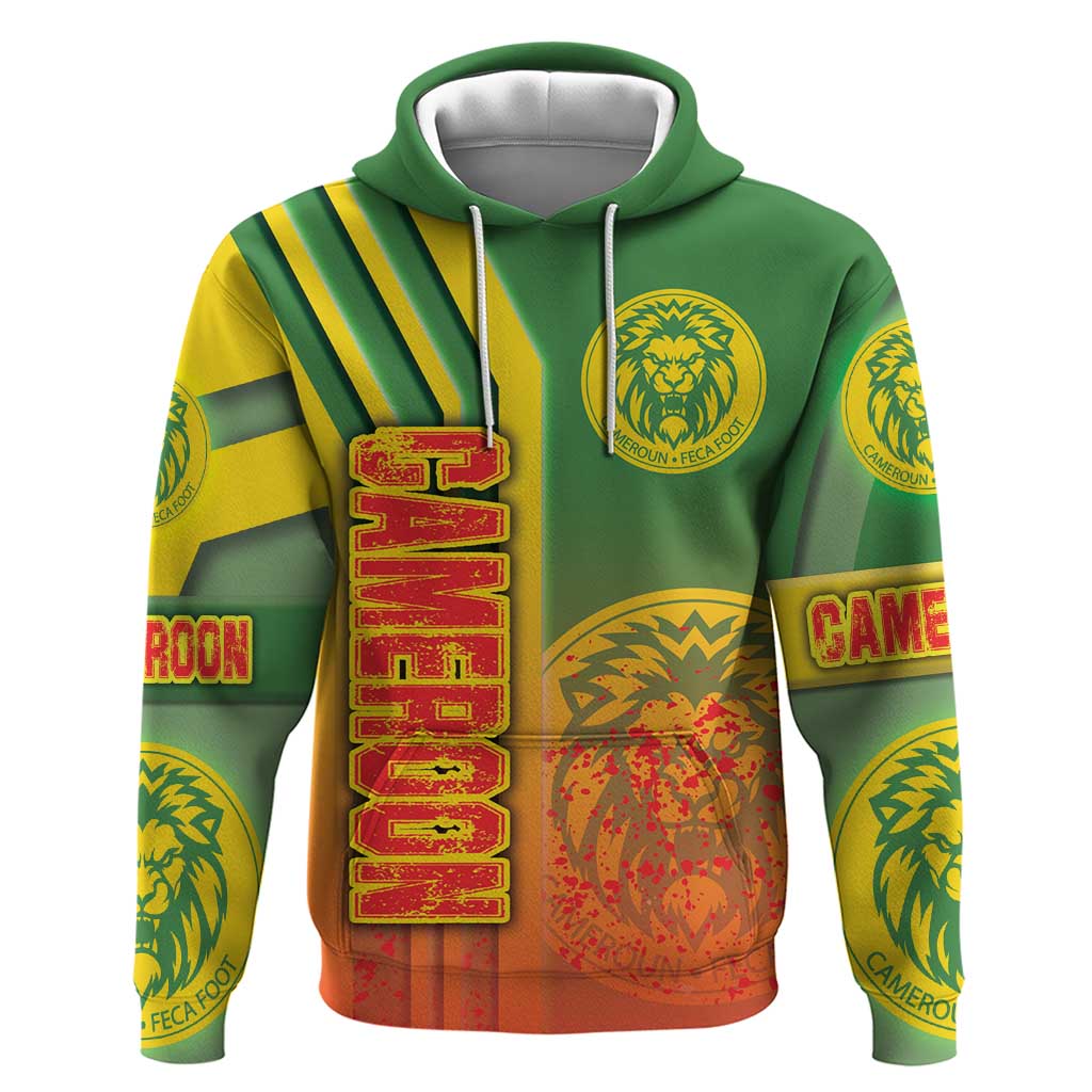 Cameroon Football Hoodie Indomitable Lions Soccer - Road To Champion DT03