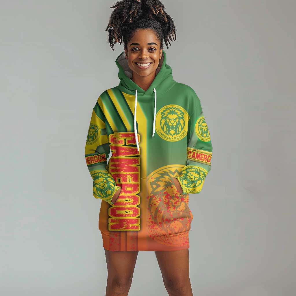 Cameroon Soccer Hoodie Dress Indomitable Lions Football - Road To Champion DT03