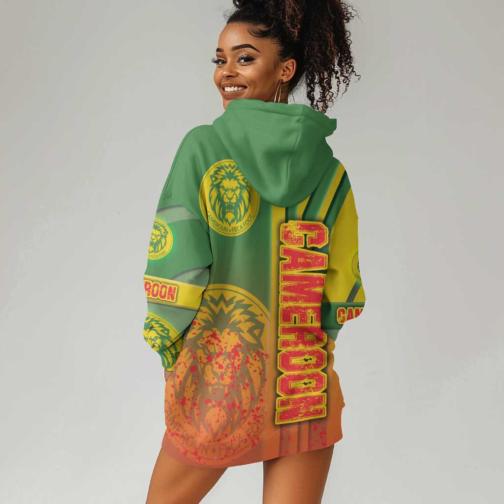 Cameroon Soccer Hoodie Dress Indomitable Lions Football - Road To Champion DT03