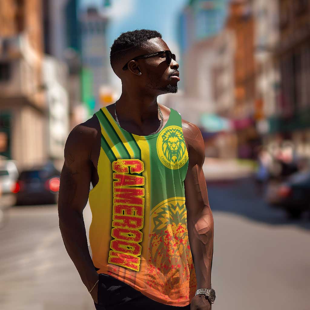Cameroon Soccer Men Tank Top Indomitable Lions Football - Road To Champion DT03