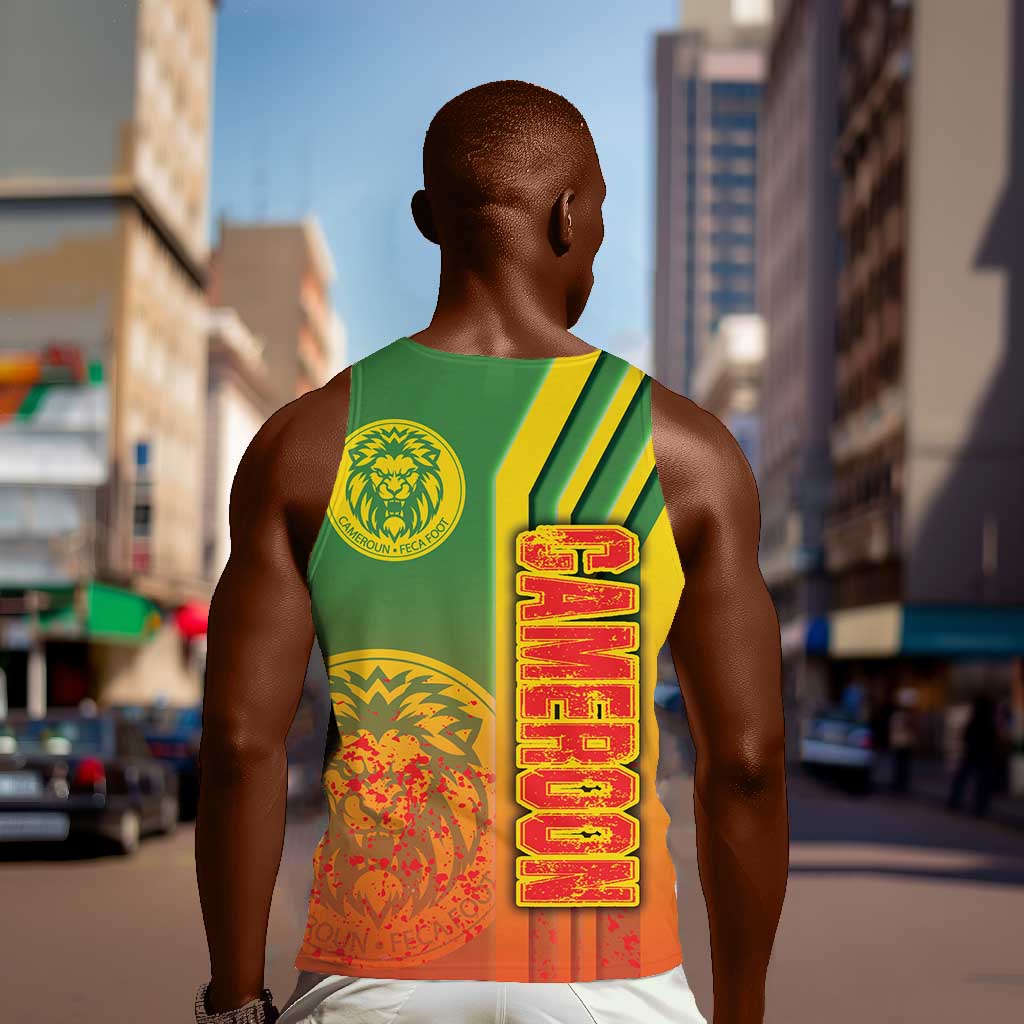 Cameroon Soccer Men Tank Top Indomitable Lions Football - Road To Champion DT03