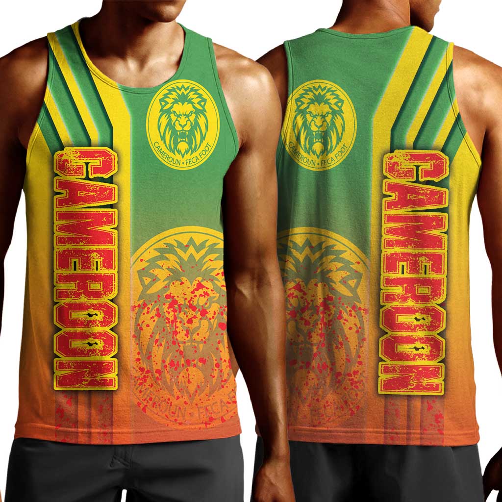Cameroon Soccer Men Tank Top Indomitable Lions Football - Road To Champion DT03