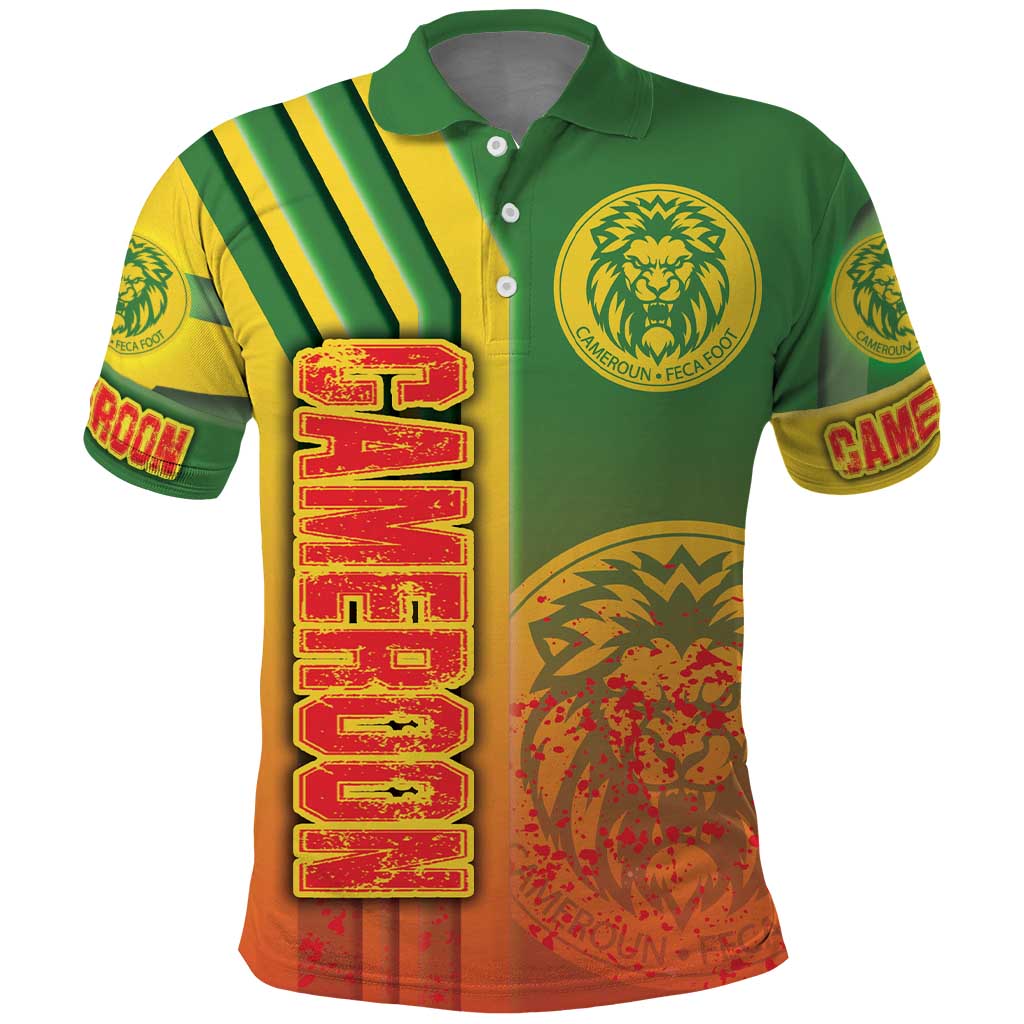 Cameroon Football Polo Shirt Indomitable Lions Soccer - Road To Champion DT03