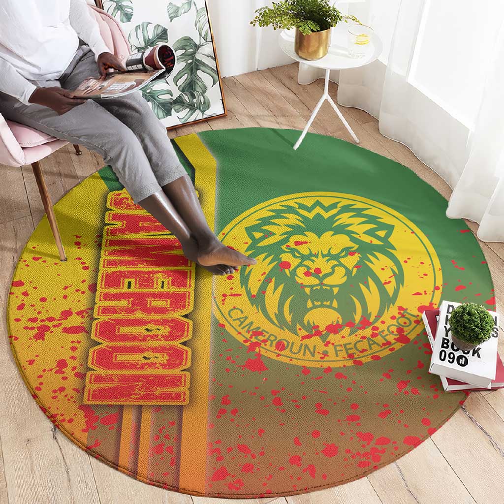 Cameroon Soccer Round Carpet Indomitable Lions Football - Road To Champion DT03