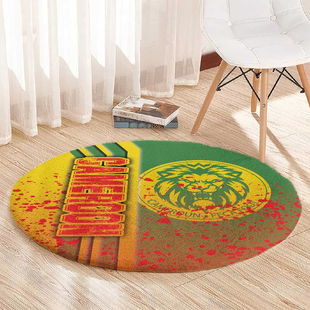 Cameroon Soccer Round Carpet Indomitable Lions Football - Road To Champion DT03