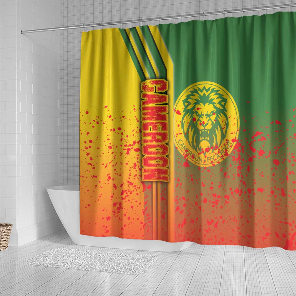 Cameroon Football Shower Curtain Indomitable Lions Soccer - Road To Champion DT03